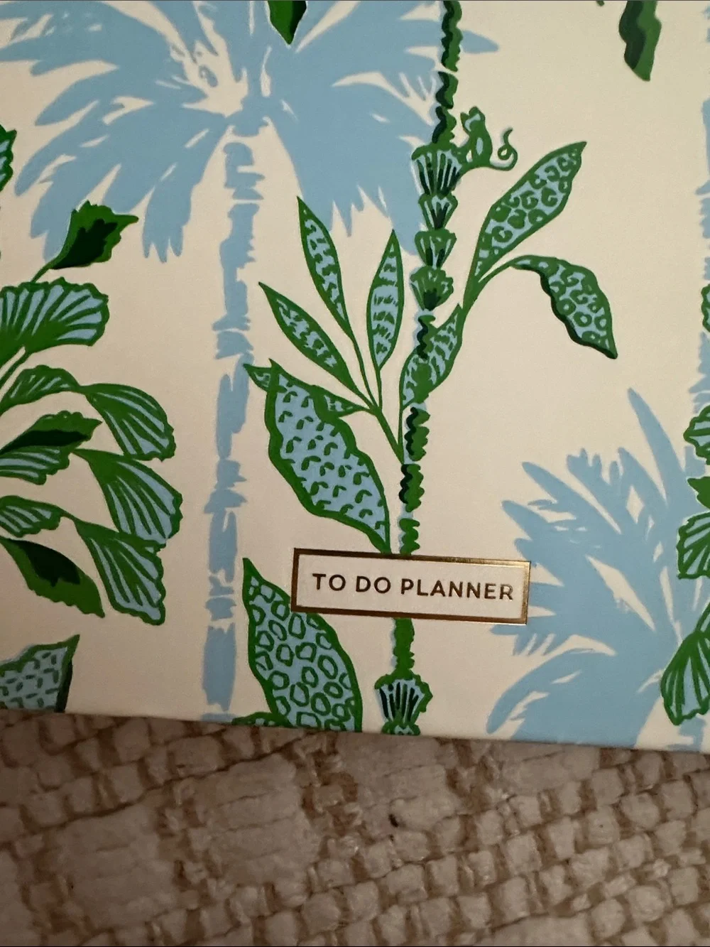 Lilly Pulitzer Palm Print To-Do Planner - Cream, Blue & Green. New